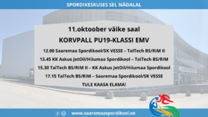Korvpall PU19-klassi EMV @ Kuressaare Spordikeskus, väike saal